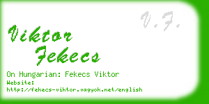 viktor fekecs business card